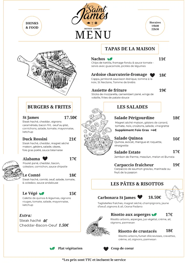 Menu_Restaurant le Saint James_Bergerac_image_1