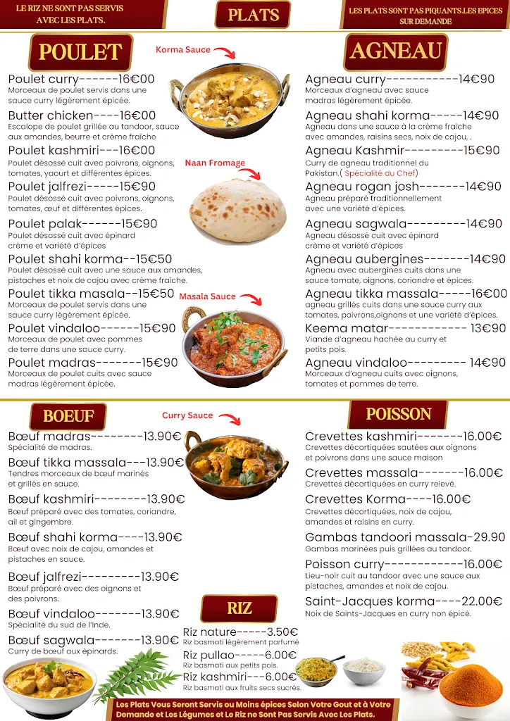 Menu_Restaurant Indien Jardin de Kashmir_Bergerac_image_3