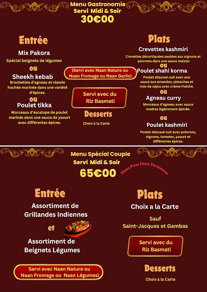 Menu_Restaurant Indien Jardin de Kashmir_Bergerac_image_4