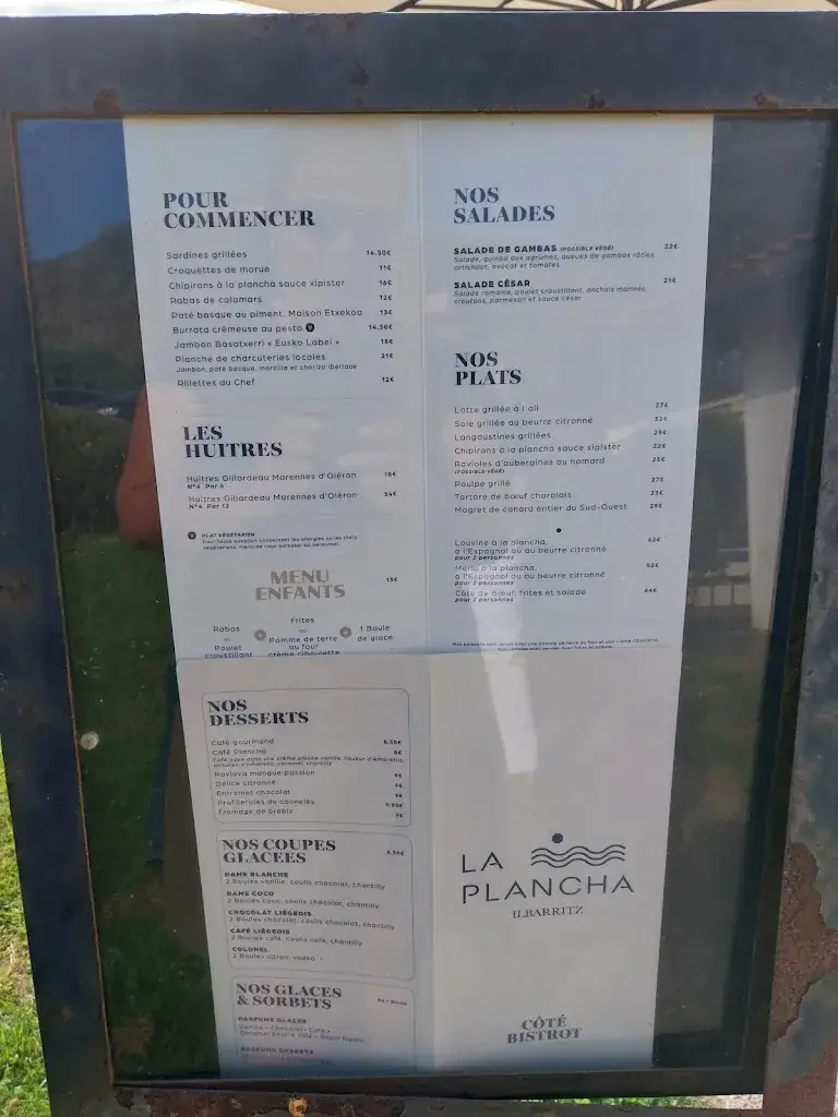 Menu_La Plancha Ilbarritz_Bidart_image_1