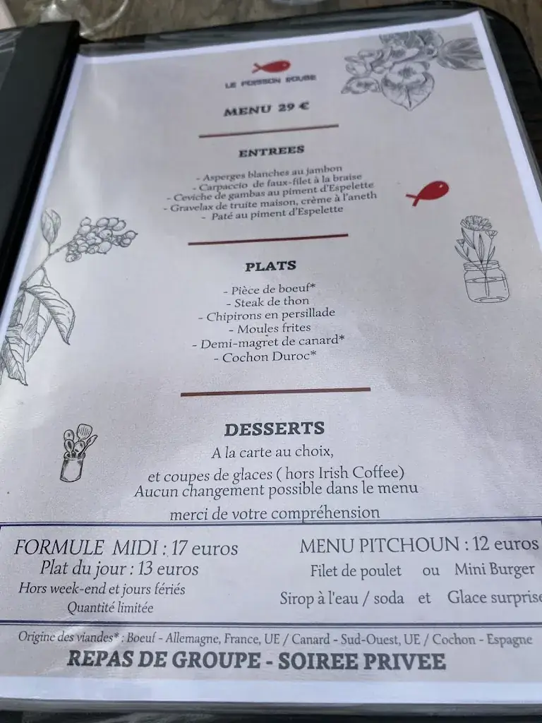 Menu_Le Poisson Rouge_Bidart_image_2