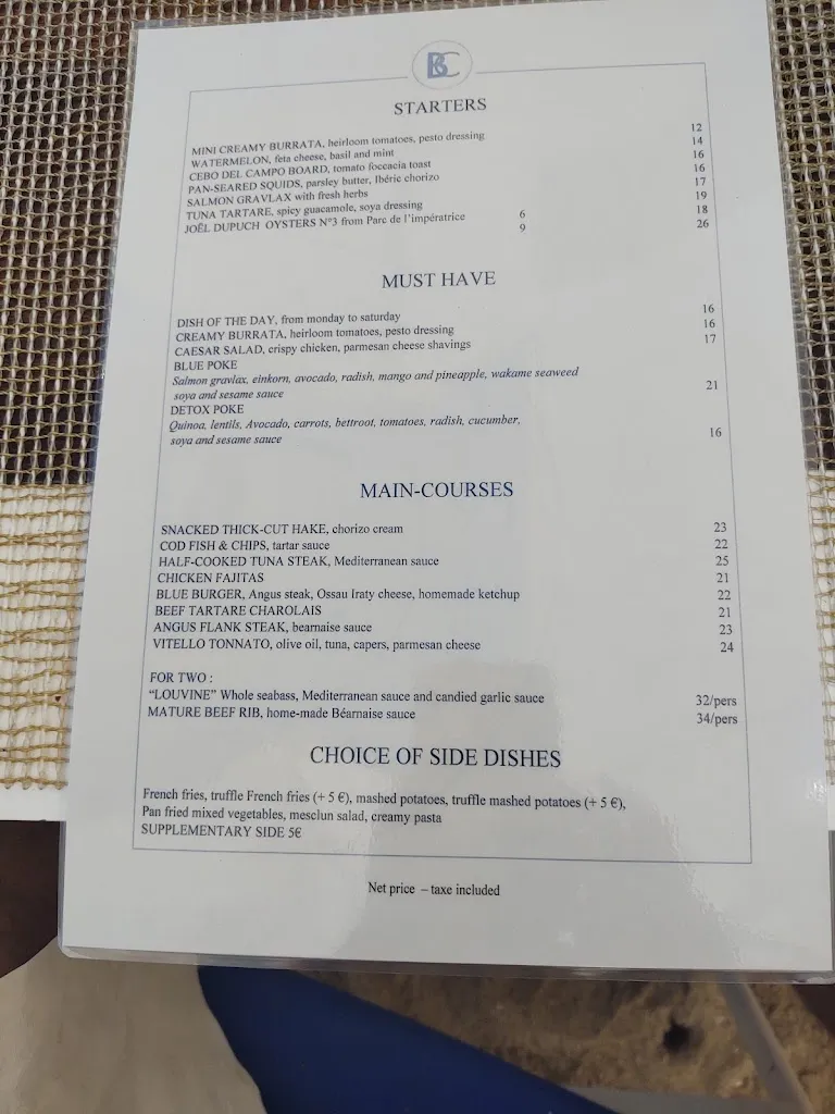 Menu_The Blue Cargo_Bidart_image_1