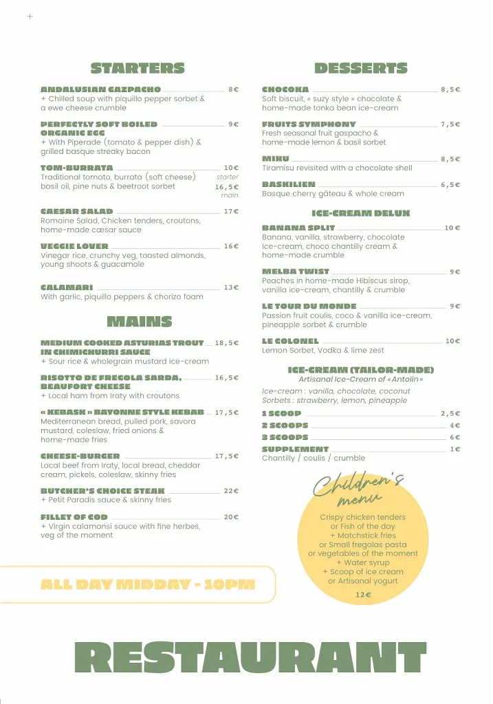 Menu_Le Petit Paradis_Bidart_image_1