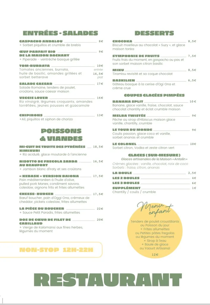 Menu_Le Petit Paradis_Bidart_image_2