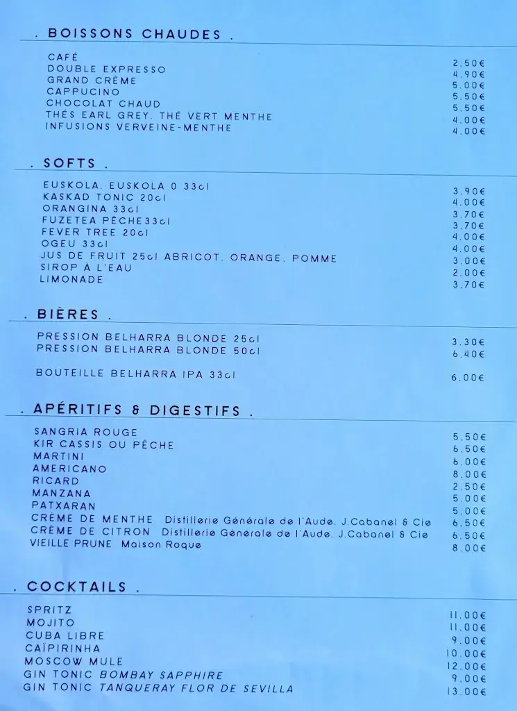 Menü_Le Txamara_Guéthary_Bild_3
