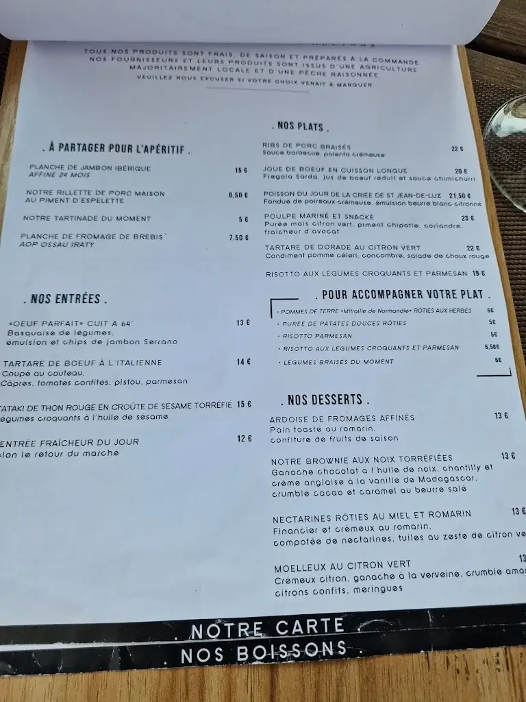 Menü_Le Txamara_Guéthary_Bild_4