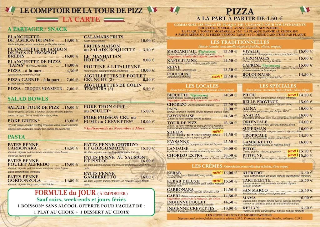 Menu_LE COMPTOIR DE LA TOUR DE PIZZ_Bidache_image_1