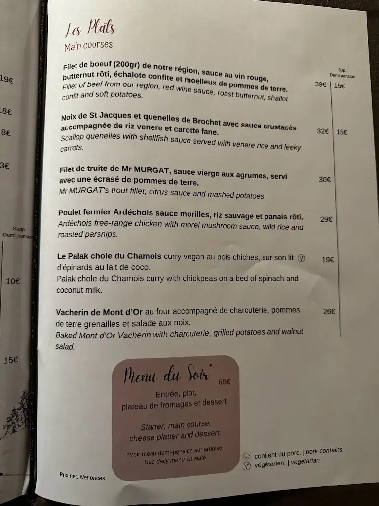 Menu_Restaurant Le Chamois d'Or_Huez_image_2