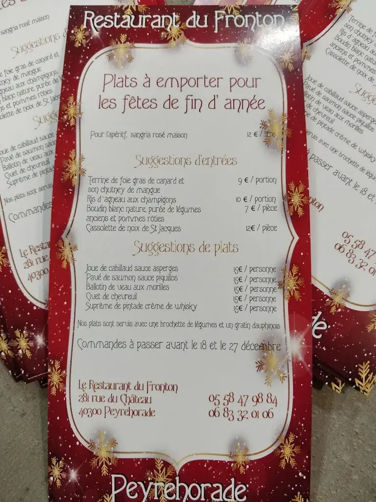Menu_Restaurant du Fronton_Peyrehorade_image_1