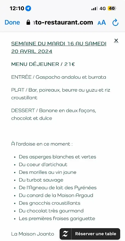 Menu_Maison Joanto_Briscous_imagen_1