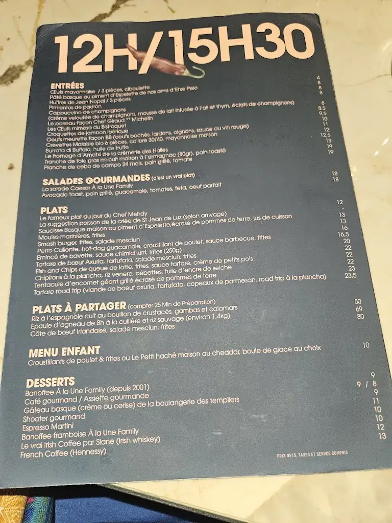 Menu_Chez BB: Bistroquet Biarritz_Biarritz_image_3