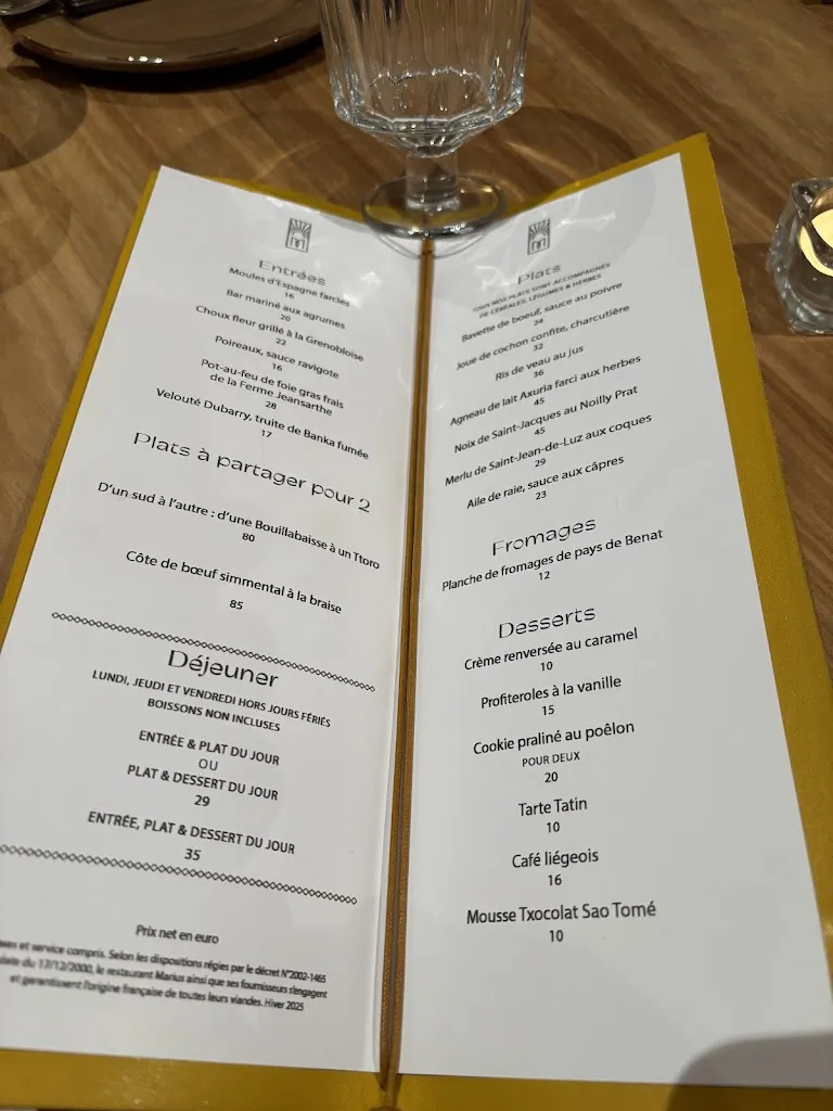 Menu_Restaurant Marius Biarritz_Biarritz_image_1