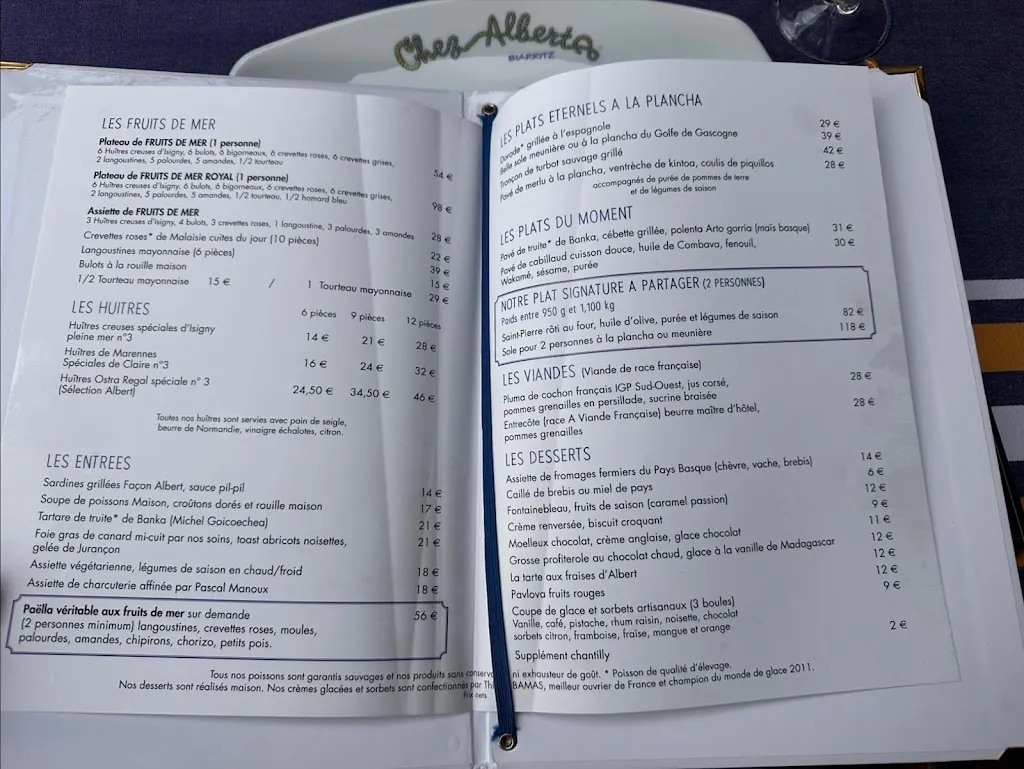 Menu_Chez Albert_Biarritz_image_3