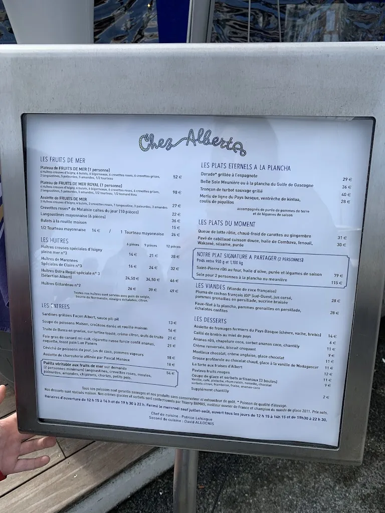 Menu_Chez Albert_Biarritz_image_4