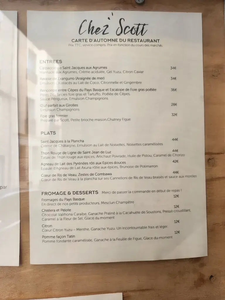 Menu_Chez Scott_Biarritz_image_1