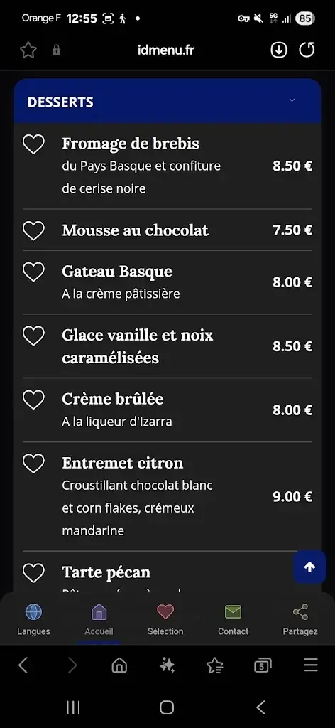 Menu_Restaurant Le Corsaire_Biarritz_image_2