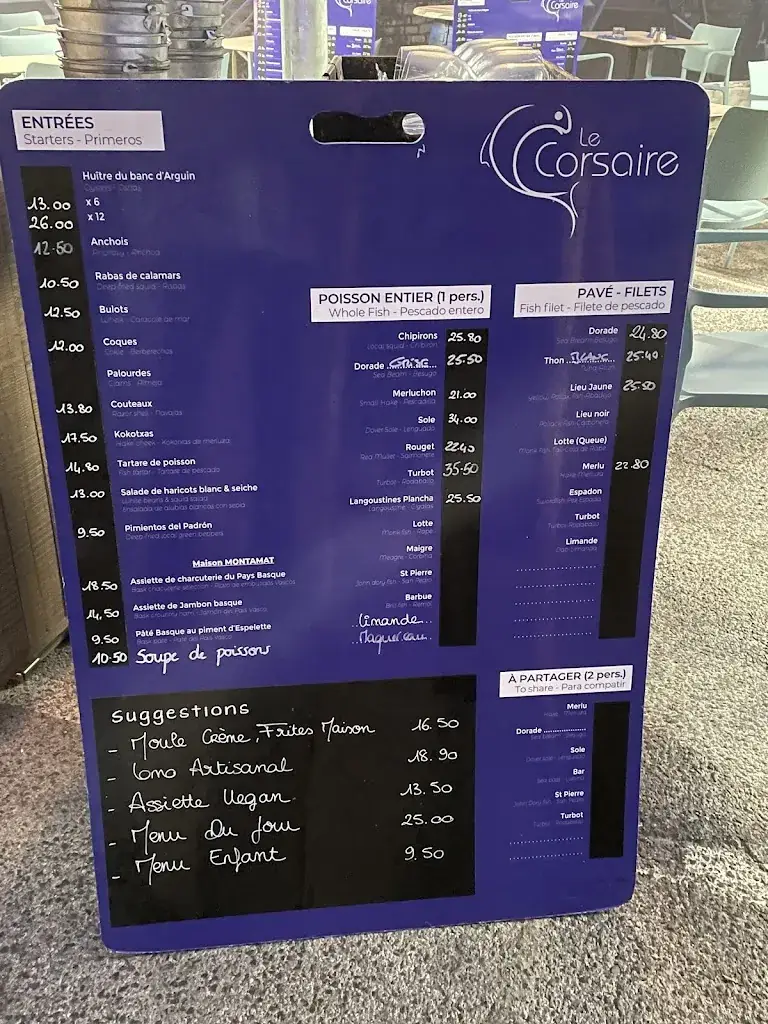 Menu_Restaurant Le Corsaire_Biarritz_image_4