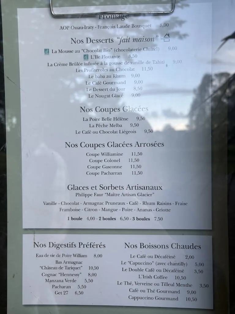 Menu_Au Bord de l'Eau_Billère_image_1