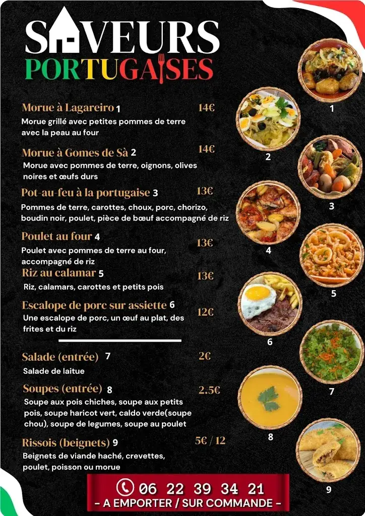 Menu_Saveurs Portugaises_Billère_image_1