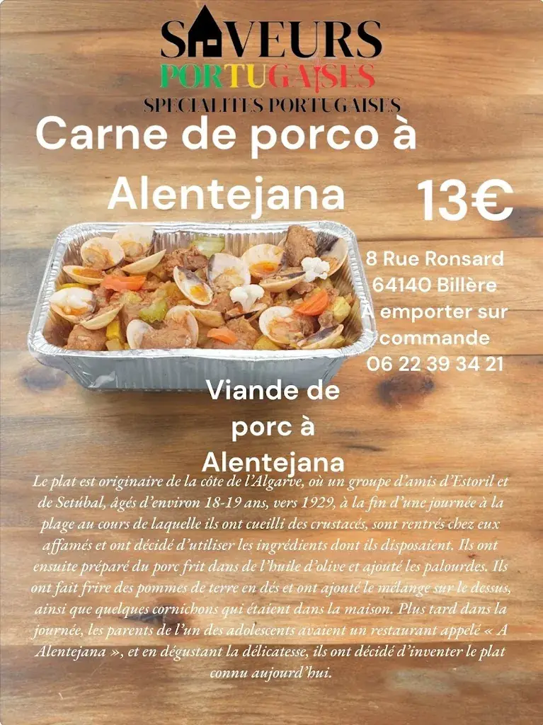 Menu_Saveurs Portugaises_Billère_image_3