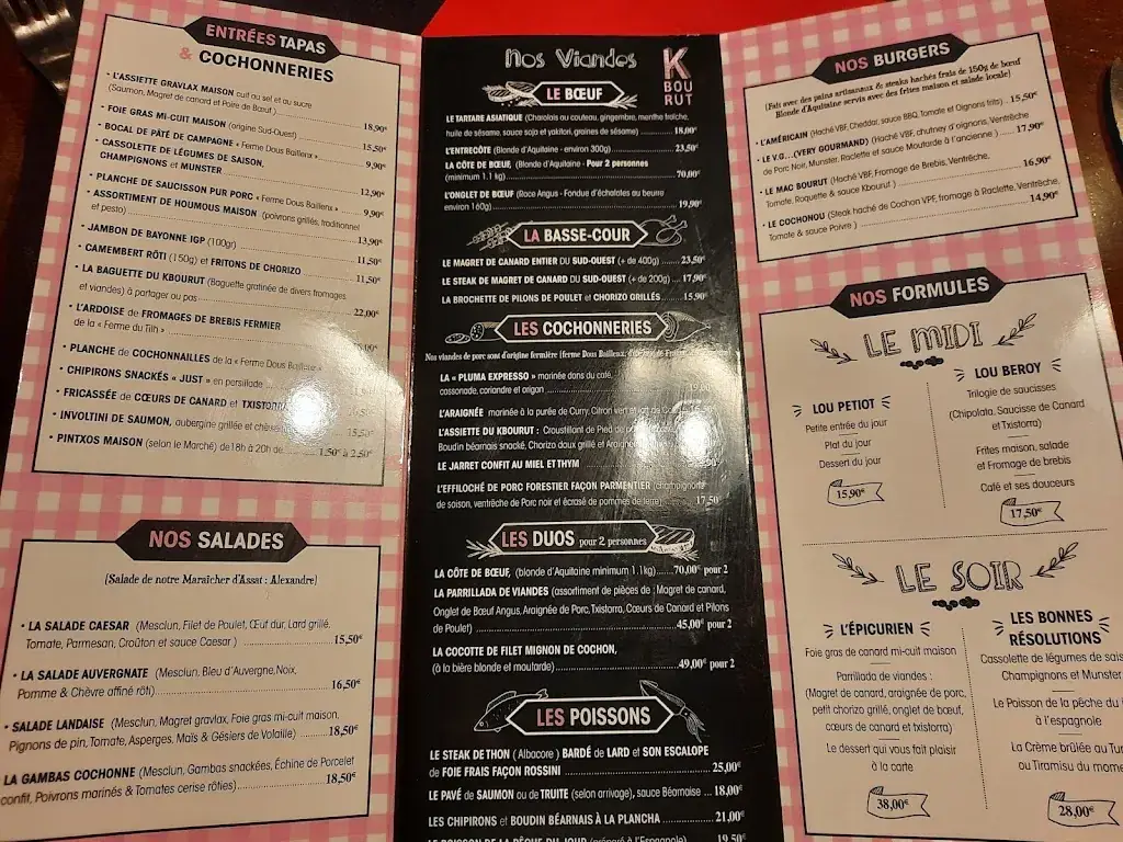 Menu_Kbourut restaurant bar tapas_Pau_image_2