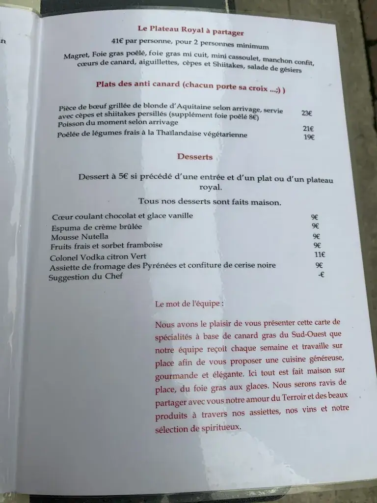 Menu_Le Canard Royal_Pau_image_3