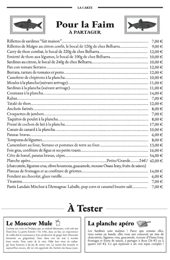 Menu_La P'tite Guinguette des Sardines_Bizanos_image_2