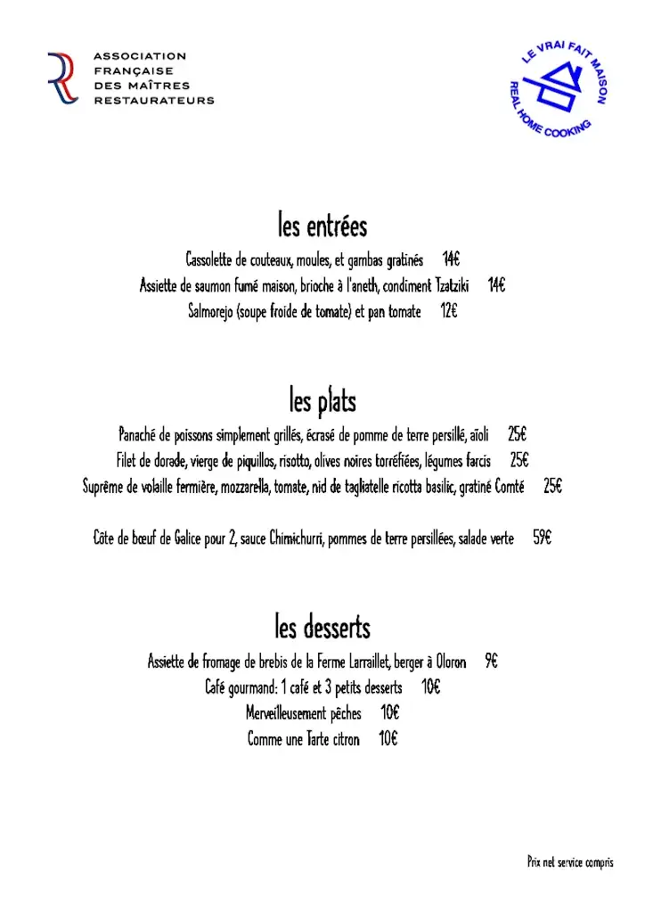 Menu_Restaurant Le SUD_Pau_image_1
