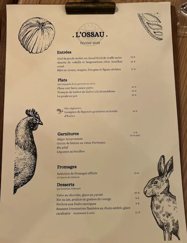 Menu_L'Ossau Restaurant_Pau_image_2