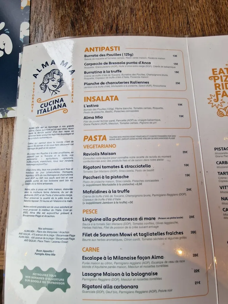 Menu_ALMA MÍA - Cucina Italiana_Biscarrosse_image_3