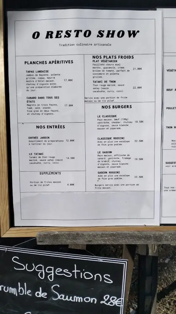 Menu_Ô Resto Show_Biscarrosse_image_2