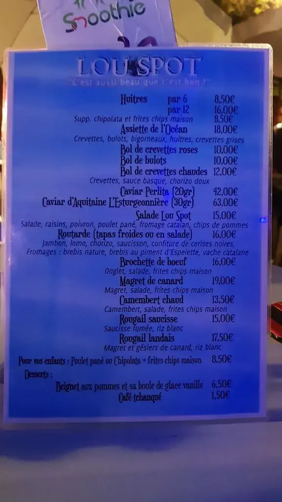 Menu_Lou Spot_Biscarrosse_image_2