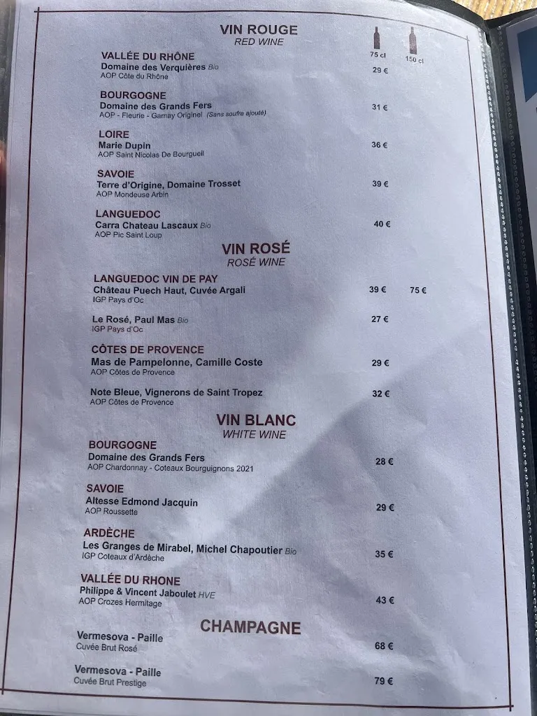 Menu_La Plage des Neiges_Huez_image_2