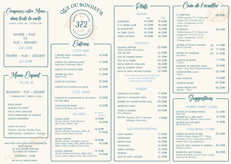 Menu_Le 372_Biscarrosse_image_1
