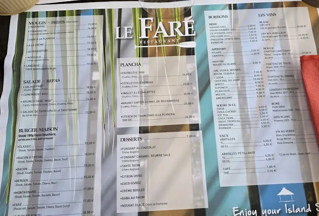 Menu_Le Faré_Biscarrosse_image_2