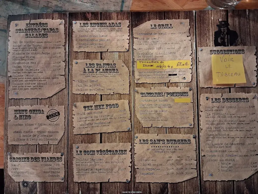 Menu_Oncle Sam's Saloon_Biscarrosse_image_1