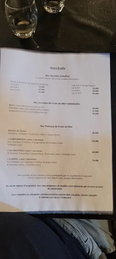 Menu_Restaurant Bar de la Plage_Biscarrosse_image_2