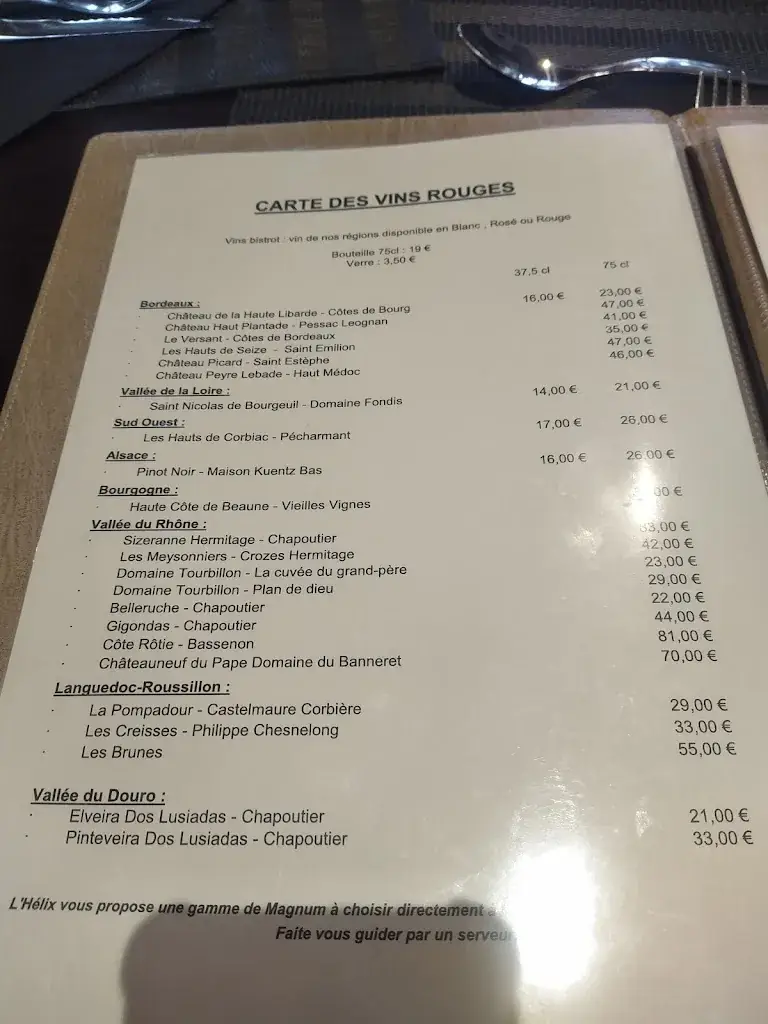 Menu_Restaurant L’Helix_Boisseuil_image_1