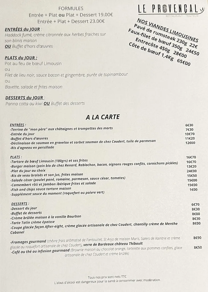 Menu_Delicatessen Le Provençal_Feytiat_image_1