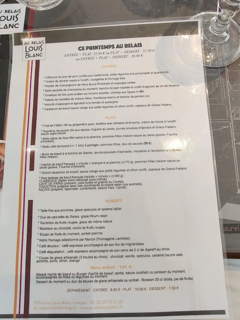 Menu_Au relais Louis Blanc_Limoges_image_4