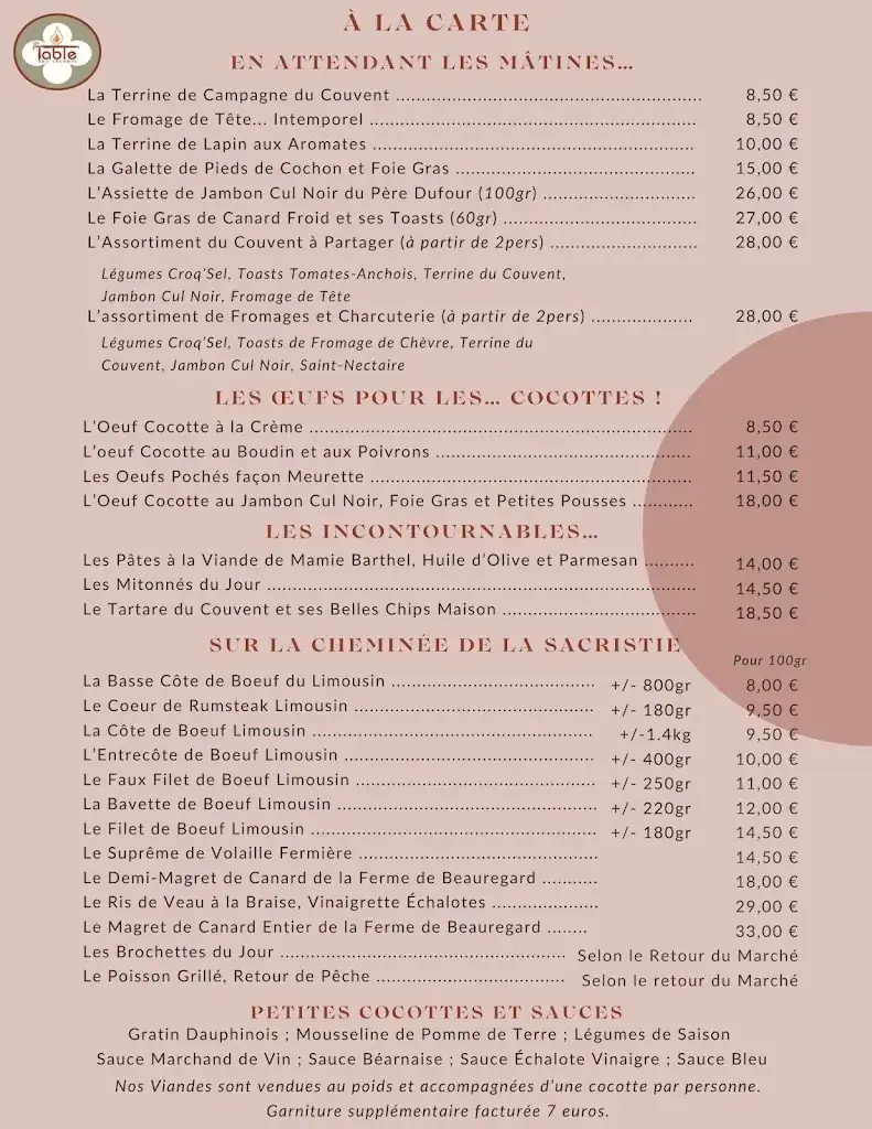 Menu_La Table du Couvent_Limoges_image_1