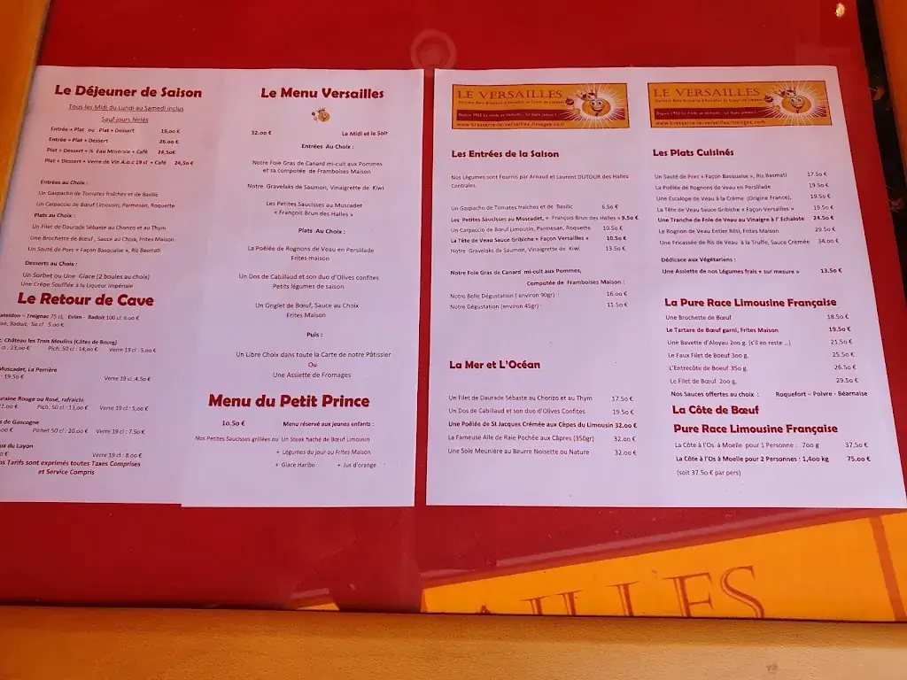 Menu_Le Versailles Last Brewery Erstwhile Au Coeur De Limoges_Limoges_image_2