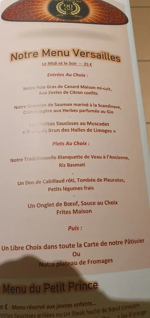 Menu_Le Versailles Last Brewery Erstwhile Au Coeur De Limoges_Limoges_image_4