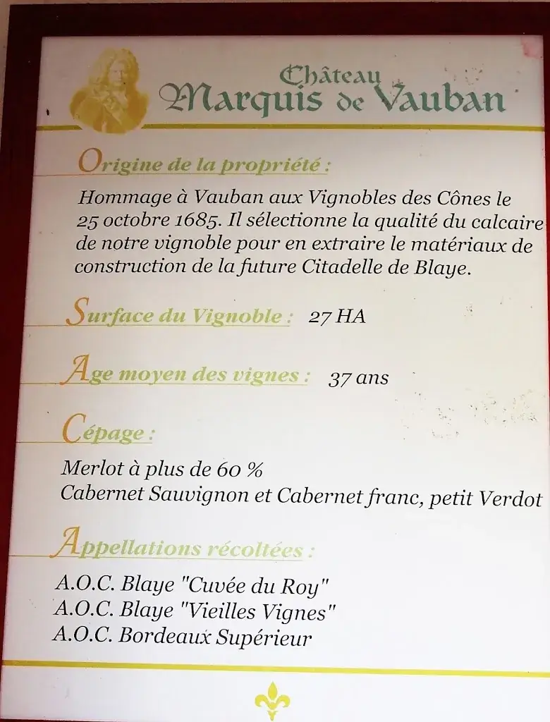 Menu_Marquis de Vauban Castle_Blaye_image_1