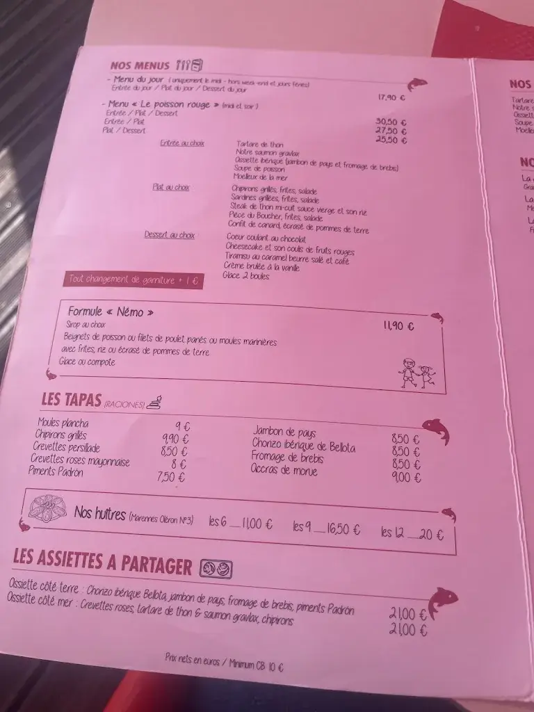 Menu_Le Poisson Rouge_Vieux-Boucau-les-Bains_image_3