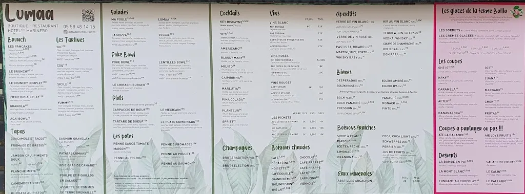 Menu_Lumaa Restaurant_Vieux-Boucau-les-Bains_image_1
