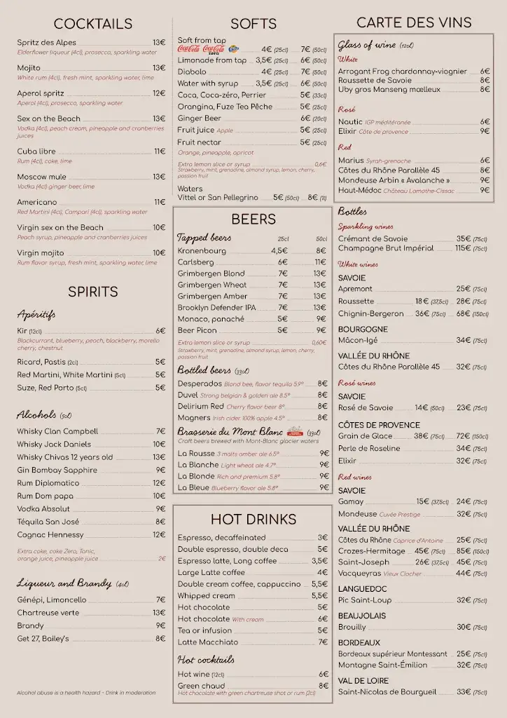 Menu_La Taverne des Bergers_38750_image_1