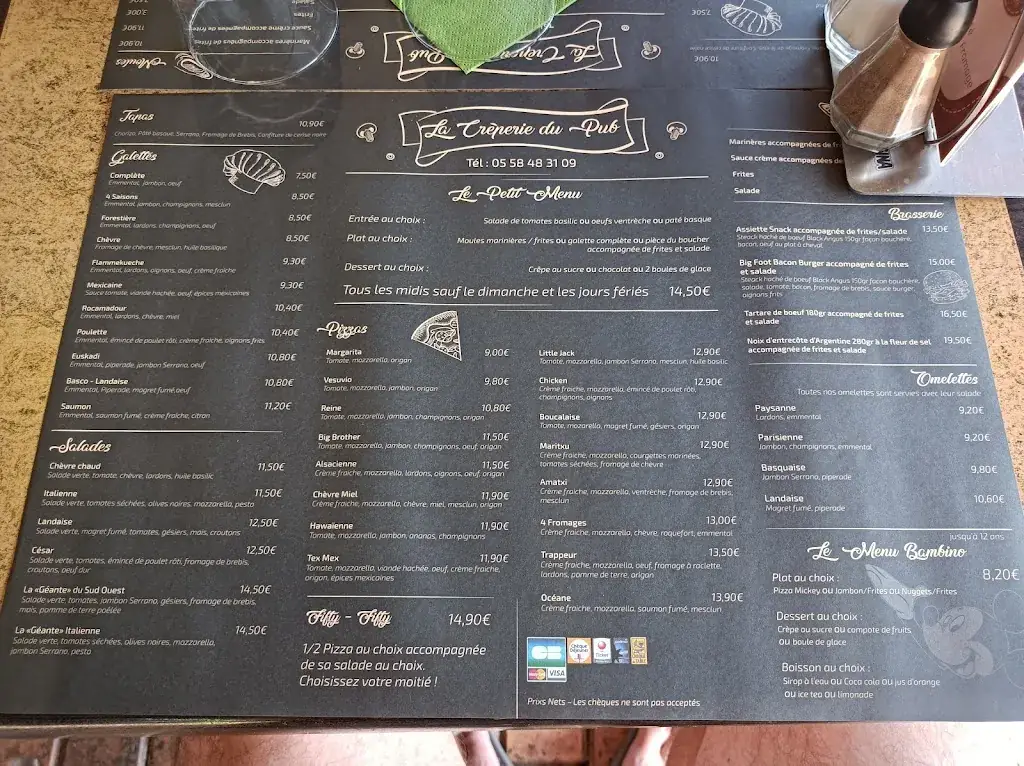 Menu_La Crêperie du Pub_Vieux-Boucau-les-Bains_image_1