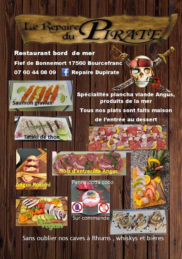Menu_Le Repaire du Pirate - Restaurant Bourcefranc_Bourcefranc-le-Chapus_image_1