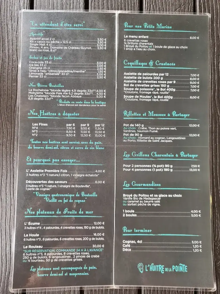 Menu_Bar à Huîtres Le Møllin par l'huître de la Pointe_Bourcefranc-le-Chapus_image_2